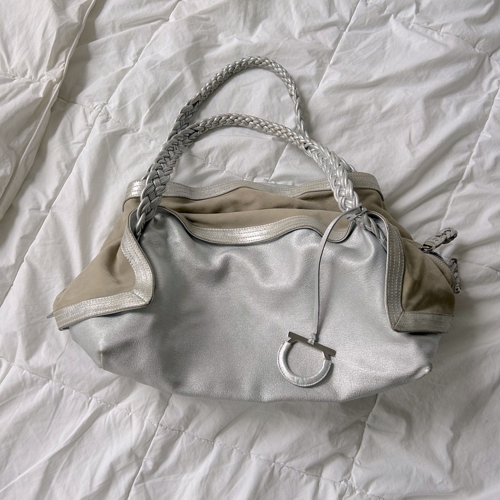 Salvatore Ferragamo Silver Y2K Hobo Bag